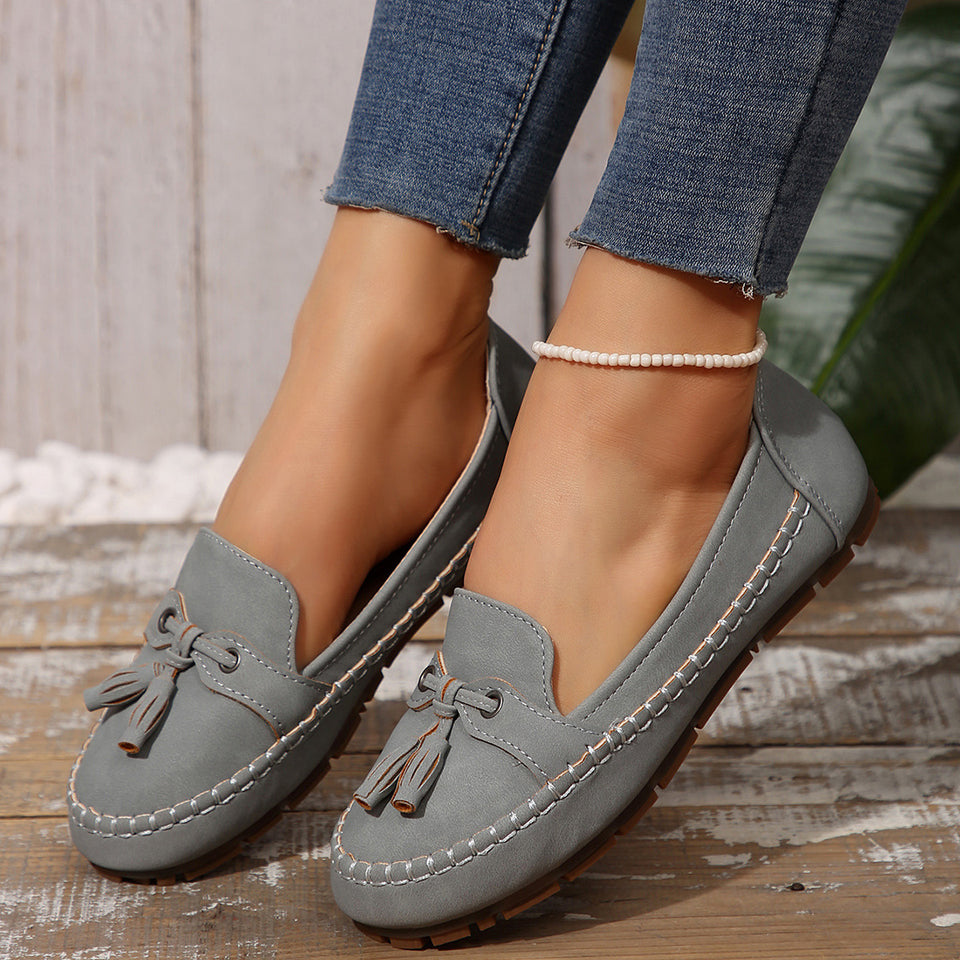 Mocassins à bout rond pour femme, antidérapants, souples et confortables