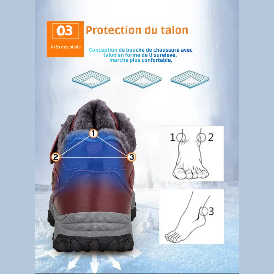 Bottines d’Hiver Hautes avec Doublure Coton Velours et Semelle Antidérapante pour Femmes et Hommes