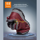 Bottines d’Hiver Hautes avec Doublure Coton Velours et Semelle Antidérapante pour Femmes et Hommes