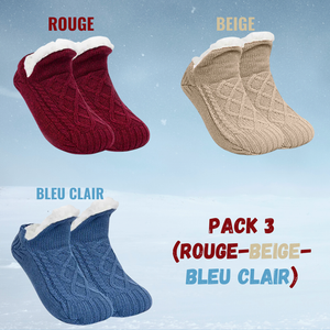 Chaussons-Chaussettes Thermiques Antidérapants Doublés
