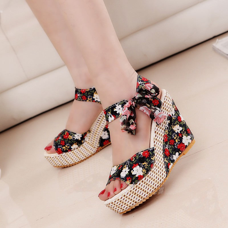 Sandales à talons hauts de style bohème