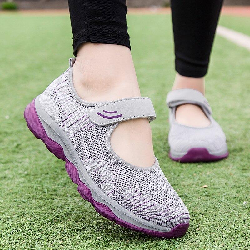 Espadrilles velcro décontractées et respirantes Pour femmes