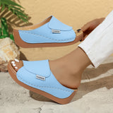 Sandales d'été à talon compensé, semelle épaisse, style romain