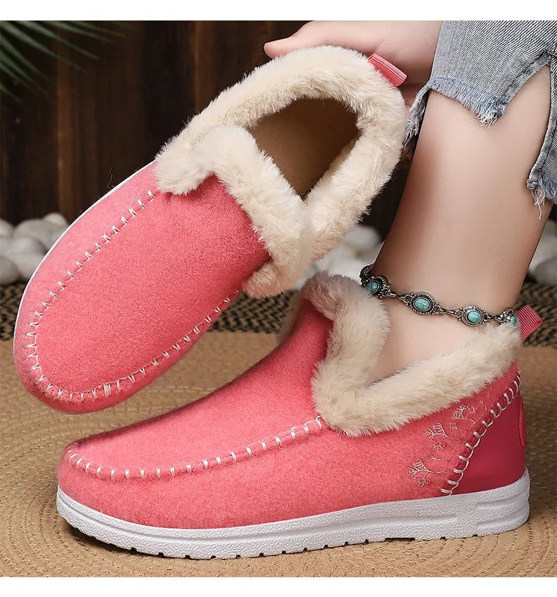 bottines d’hiver douillettes avec doublure en peluche