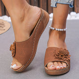 Sandales à talons compensés fleuries - Mode estivale - Plage - Vacances