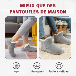 Chaussons-Chaussettes Thermiques Antidérapants Doublés