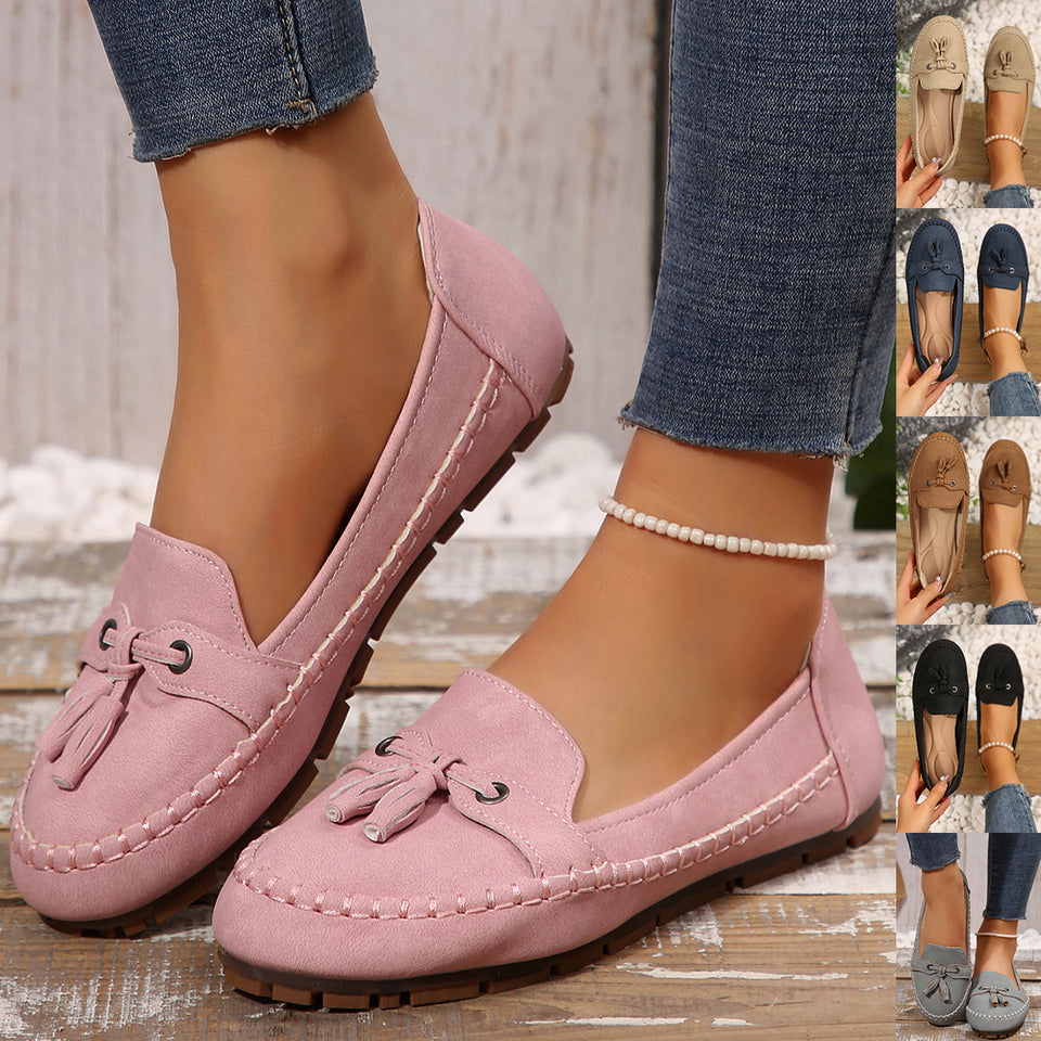 Mocassins à bout rond pour femme, antidérapants, souples et confortables