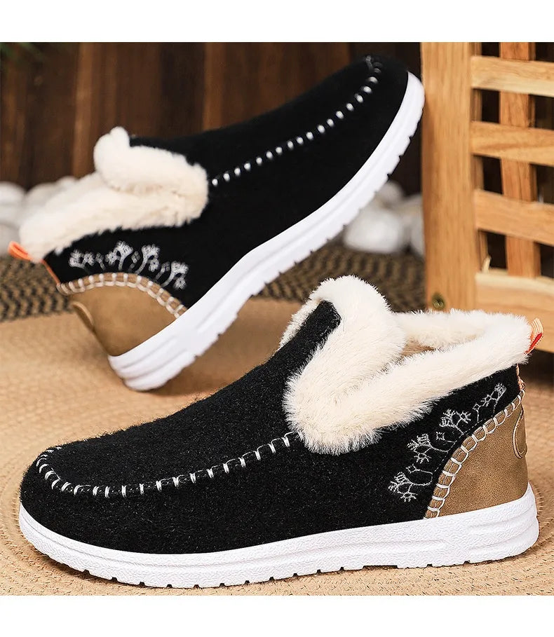 bottines d’hiver douillettes avec doublure en peluche