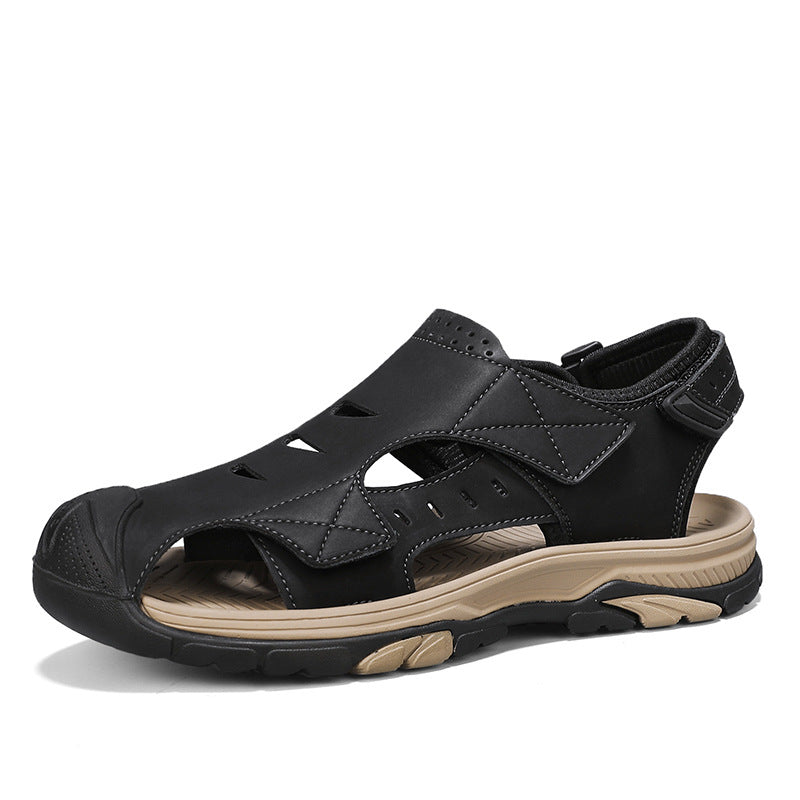 Sandales de plage en cuir respirant pour hommes