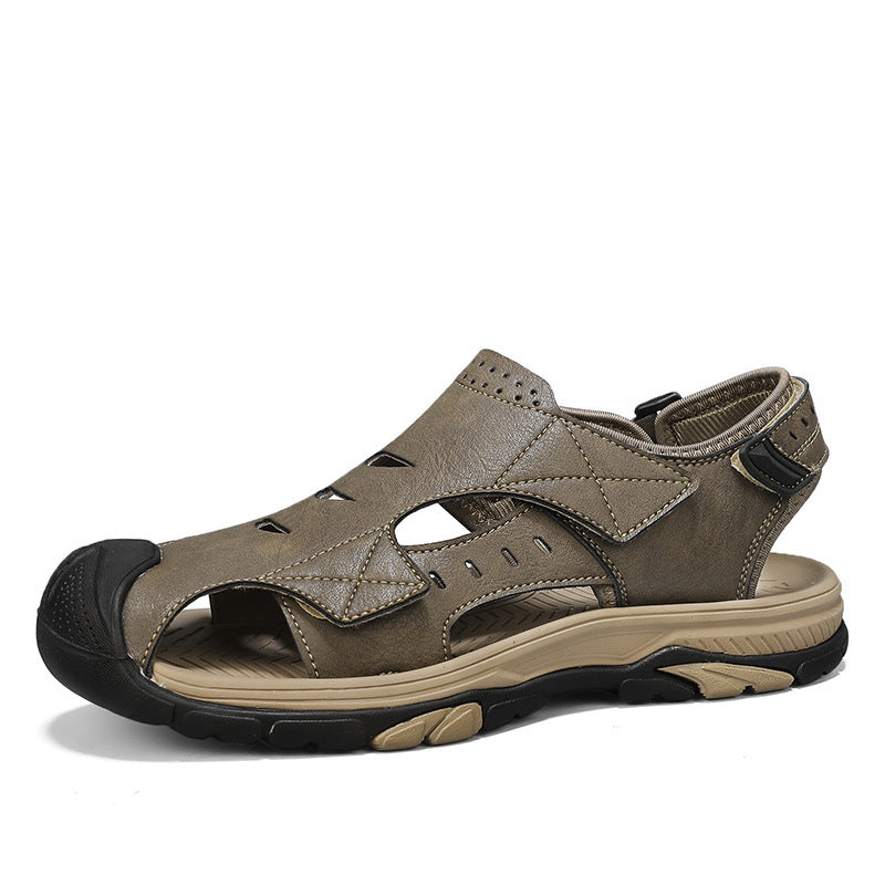 Sandales de plage en cuir respirant pour hommes