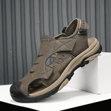 Sandales de plage en cuir respirant pour hommes