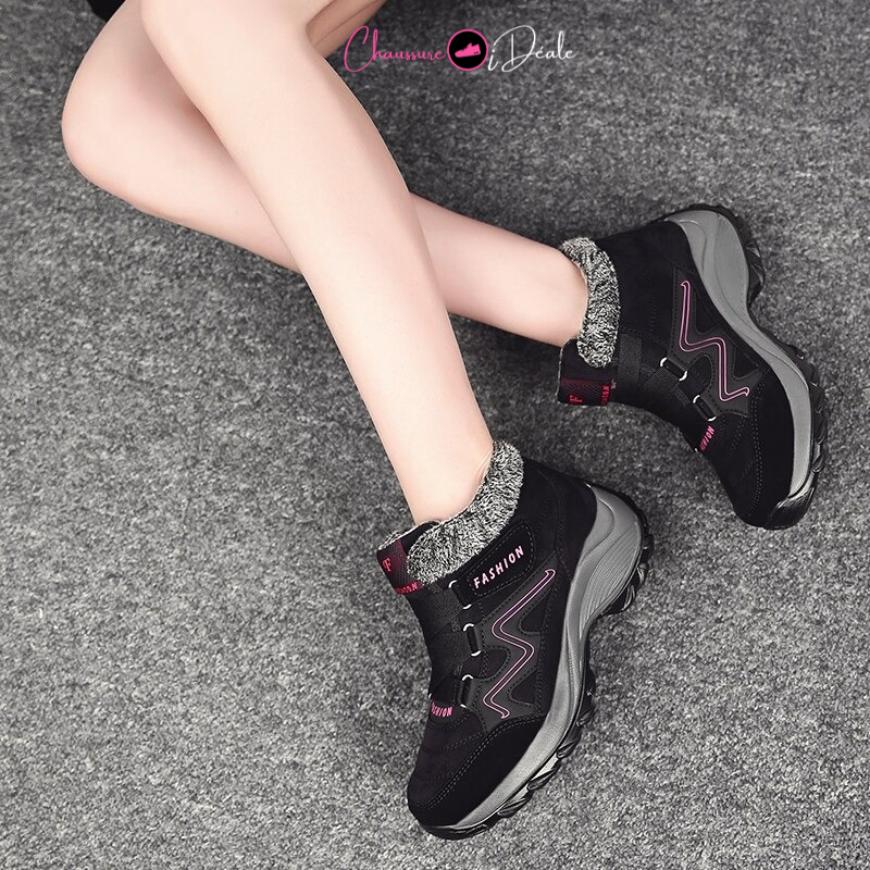Bottines d'hiver en peluche chaudes pour femmes