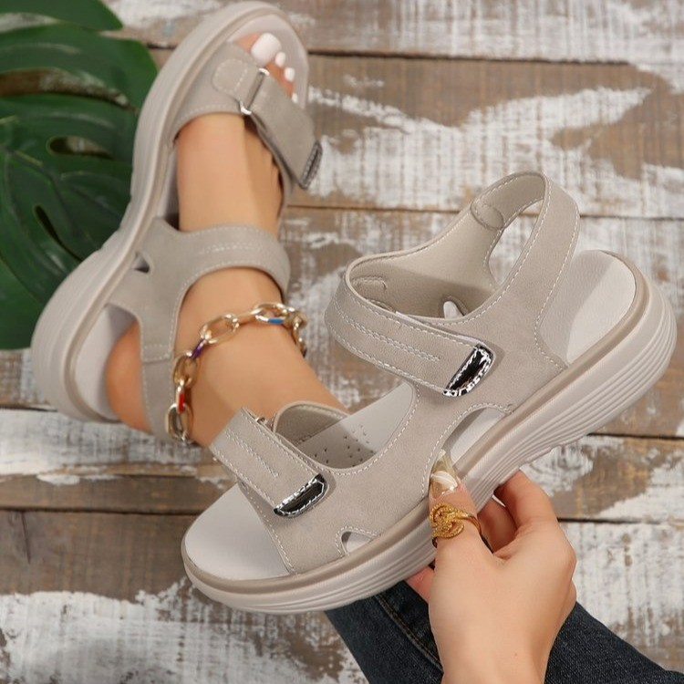 sandales d’été à scratch pour femme