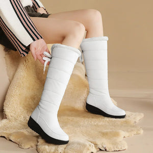 Bottes de neige imperméables à semelle épaisse