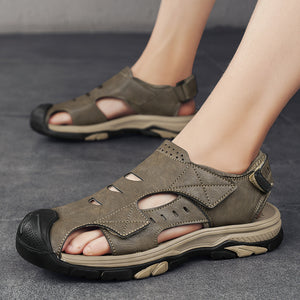 Sandales de plage en cuir respirant pour hommes