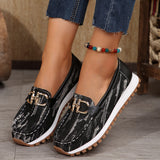 Chaussures décontractées à semelle épaisse et boucle métallique