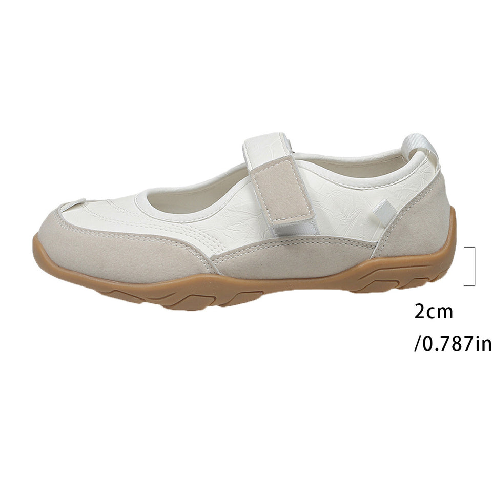 Chaussures casual femme à coupe basse avec bout rond confortable et fermeture velcro