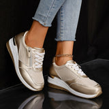 Baskets Femme à Lacets avec Zip Latéral – Semelle Épaisse, Confort et Style Sportif
