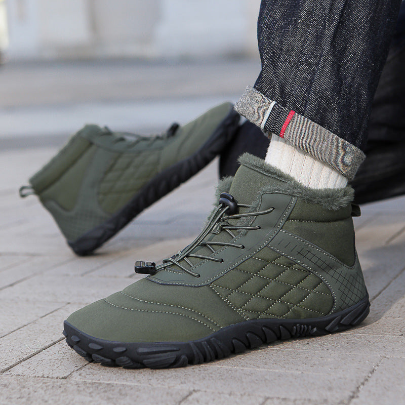 Chaussures d’hiver chaudes en coton, doublées en velours épais