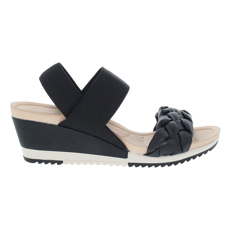 Sandale anti-transpirante compensée ultra-confortable avec double bride élastique pour femmes (DRY-TECH)