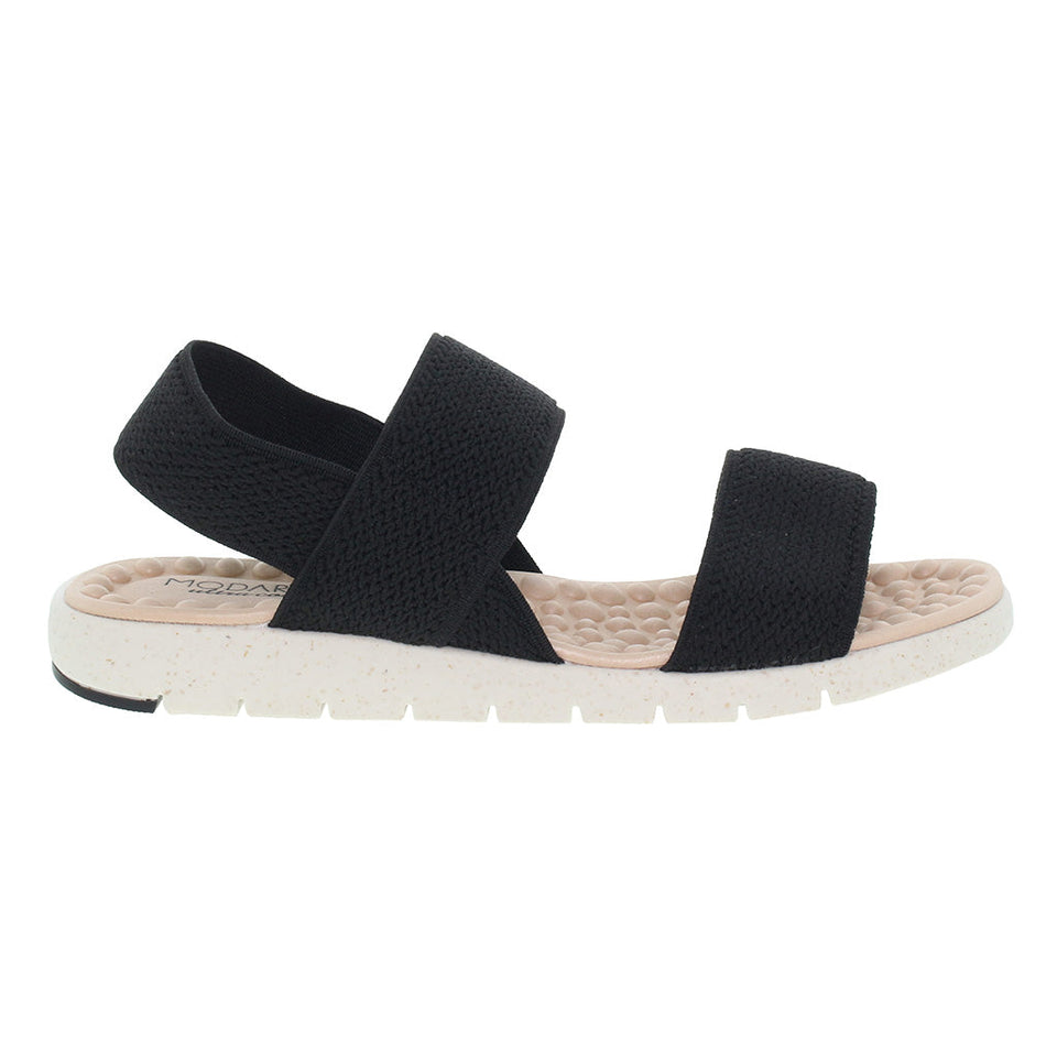 Sandale plate ultra-douce avec double bride élastique pour femmes