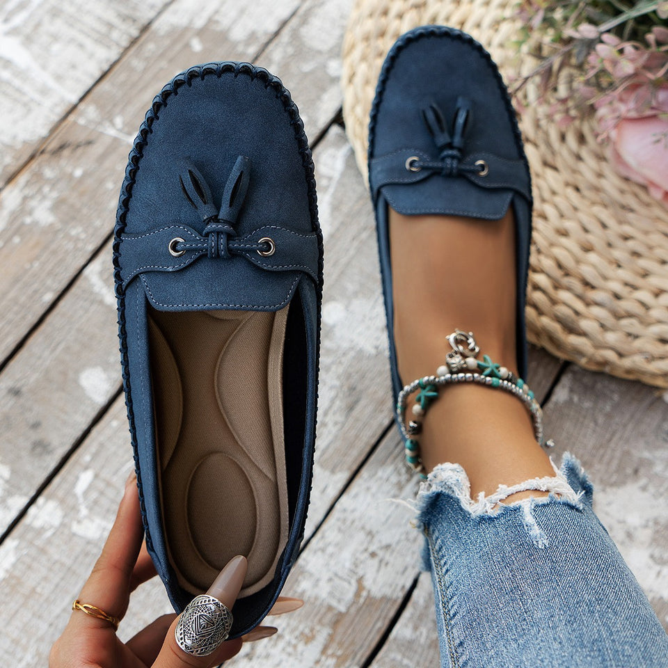 Mocassins à bout rond pour femme, antidérapants, souples et confortables