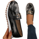 Chaussures décontractées à semelle épaisse et boucle métallique