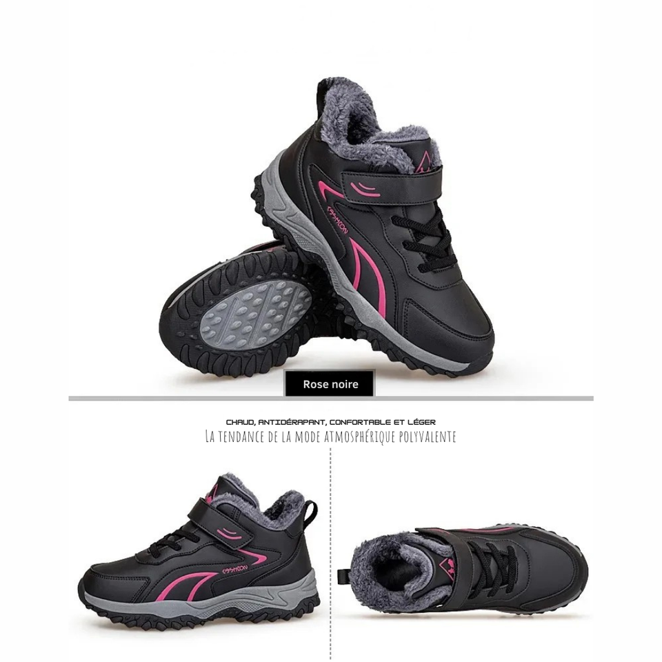 Bottines d’Hiver Hautes avec Doublure Coton Velours et Semelle Antidérapante pour Femmes et Hommes