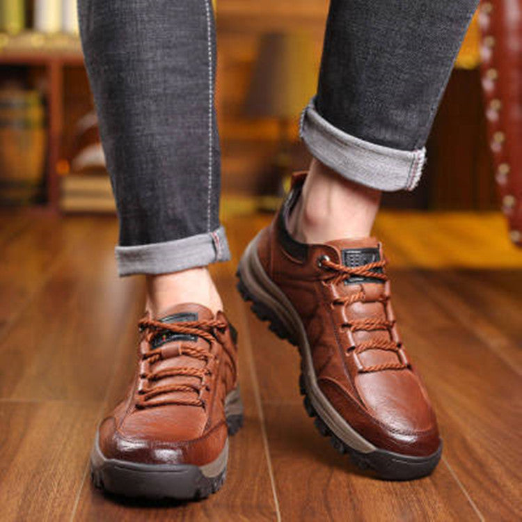 Chaussures de ville en coton à bout rond pour hommes