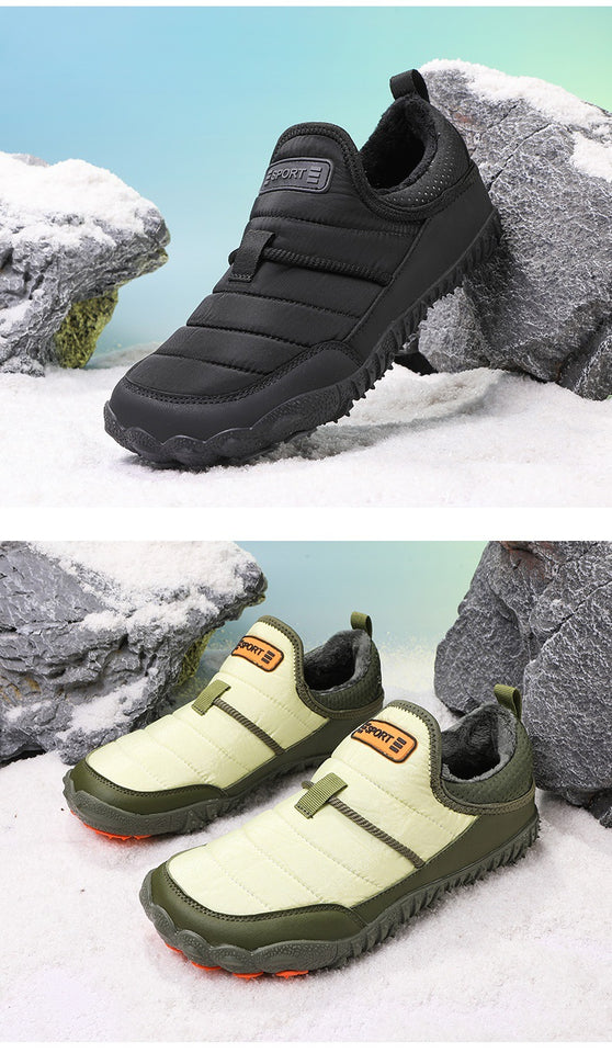 Chaussures de neige outdoor pour couple, décontractées, antidérapantes, doublées en velours et chaudes en coton