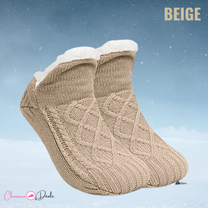 Chaussons-Chaussettes Thermiques Antidérapants Doublés