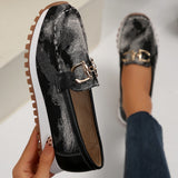 Chaussures décontractées à semelle épaisse et boucle métallique