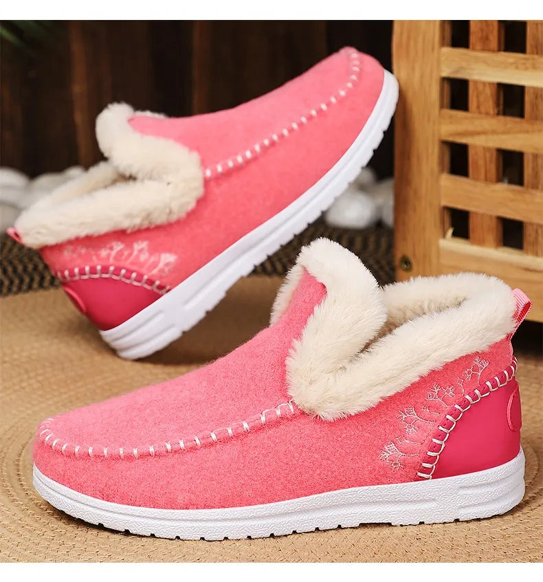 bottines d’hiver douillettes avec doublure en peluche