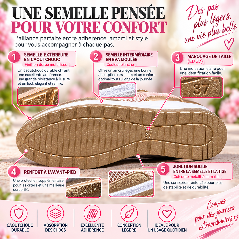 Baskets Femme à Lacets avec Zip Latéral – Semelle Épaisse, Confort et Style Sportif