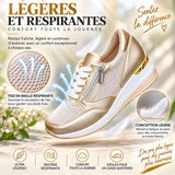Baskets Femme à Lacets avec Zip Latéral – Semelle Épaisse, Confort et Style Sportif