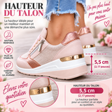 Baskets Femme à Lacets avec Zip Latéral – Semelle Épaisse, Confort et Style Sportif