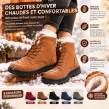 Bottes de Neige d’Hiver pour Femme – Fourrure Synthétique, Semelle Plate et Grandes Pointures