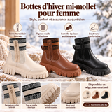 Bottines Femme Style Martin en Similicuir avec Fermeture Zippée Latérale