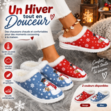 Chaussons d’hiver pour femmes à semelle épaisse, doux et chaleureux