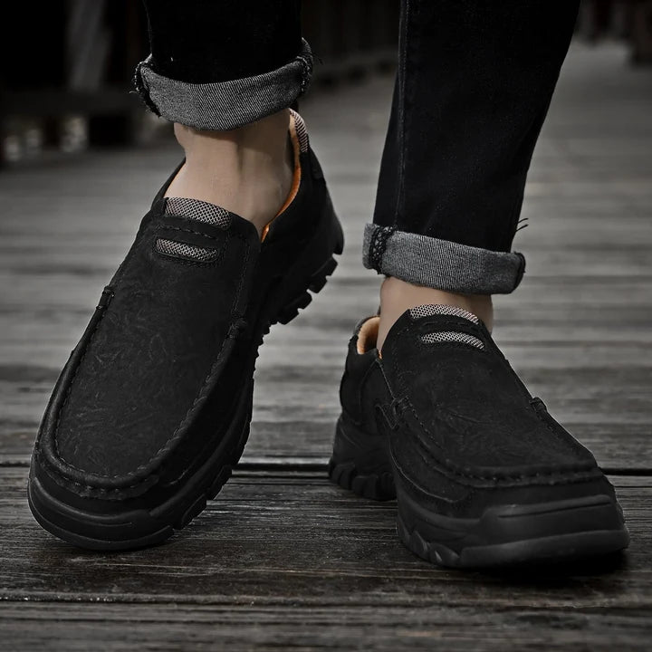 Chaussures Homme Premium en Cuir Nubuck à Semelle Épaisse
