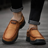 Chaussures Homme Premium en Cuir Nubuck à Semelle Épaisse