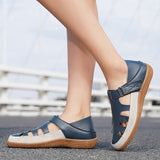 sandales vintage en cuir pour femme