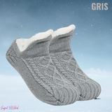 Chaussons-Chaussettes Thermiques Antidérapants Doublés