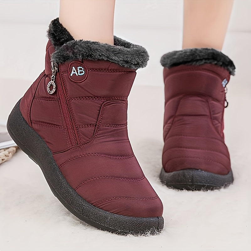 bottines d'hiver avec doublure en fausse fourrure