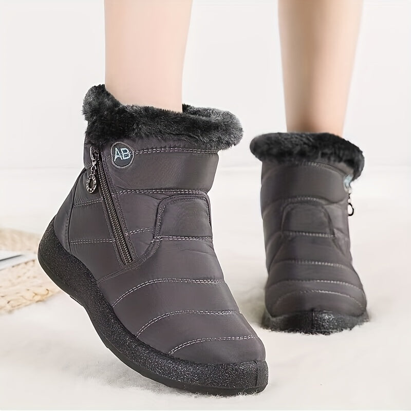 bottines d'hiver avec doublure en fausse fourrure