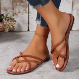 sandales tongs à design tressé pour femme