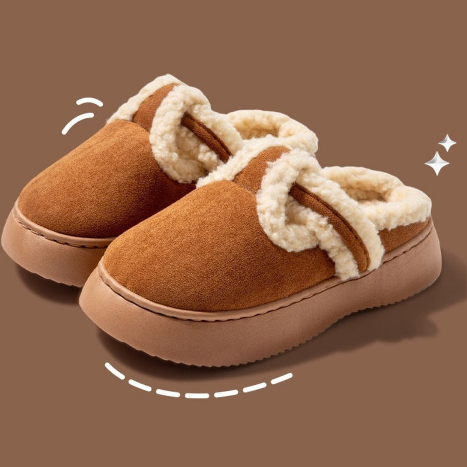 Chaussons d’intérieur femme en fourrure – Hiver, doux et faciles à assortir