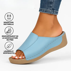 Sandales d'été à talon compensé, semelle épaisse, style romain