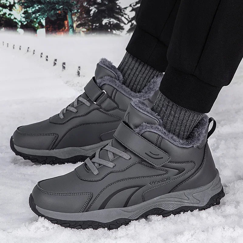 Bottines d’Hiver Hautes avec Doublure Coton Velours et Semelle Antidérapante pour Femmes et Hommes