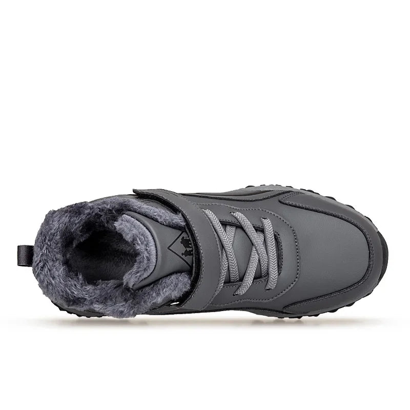 Bottines d’Hiver Hautes avec Doublure Coton Velours et Semelle Antidérapante pour Femmes et Hommes